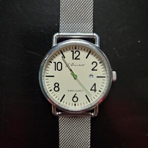 J Brackett Camden Mesh Band Watch with Cream Dial